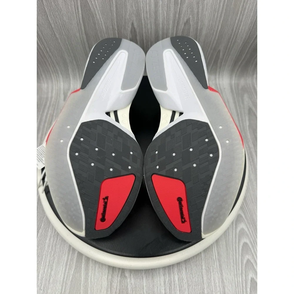 adidas Adizero Boston 13 Mens Sz 8.5 Cloud White Lucid Red Running Shoes JS4932